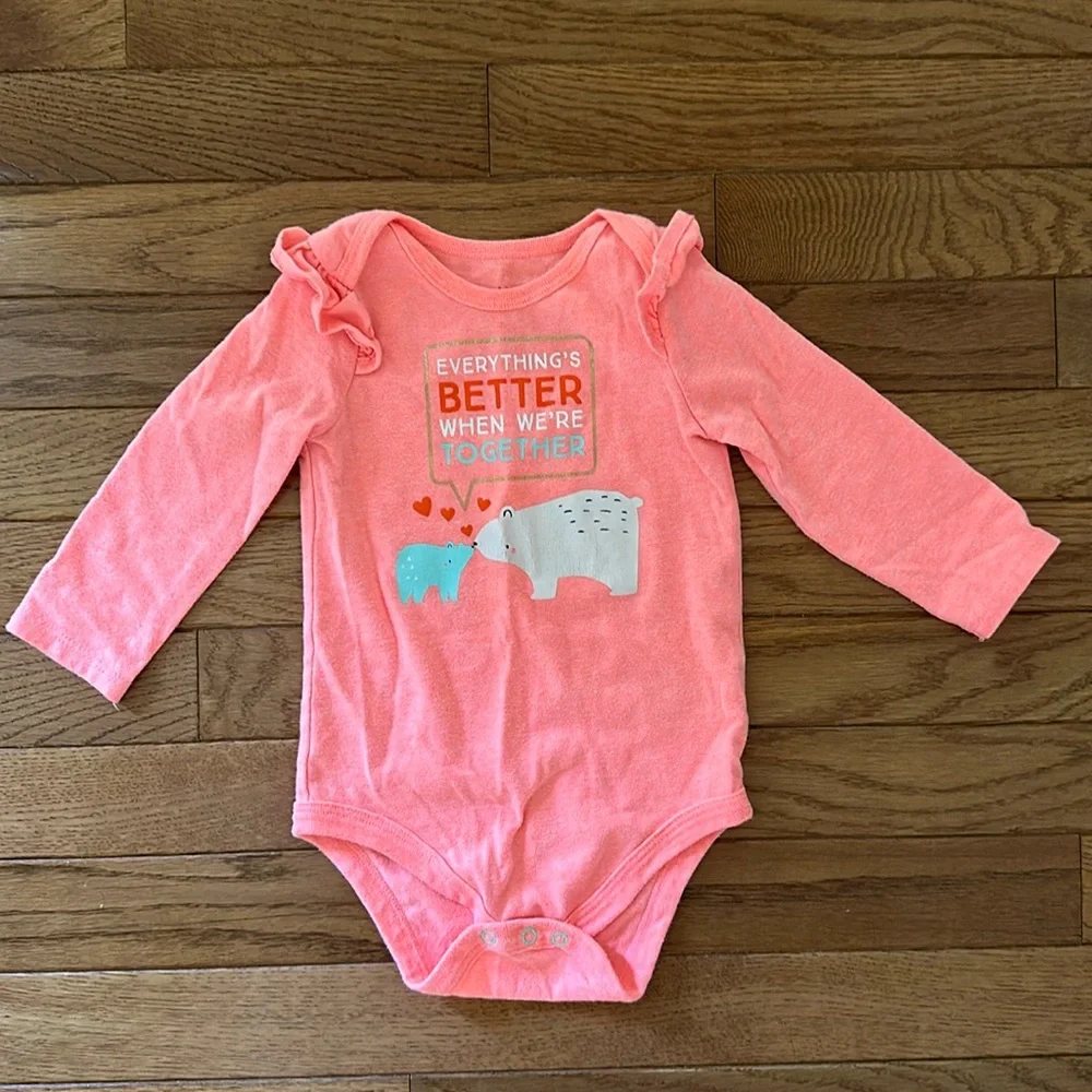 👶🏻 Carter’s Gerber Cat & Jack Onesies 12 months white pink bundle lot baby euc